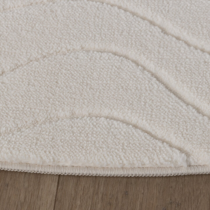 Rond Scandinavisch vloerkleed - Charm Waves Wit - 5
