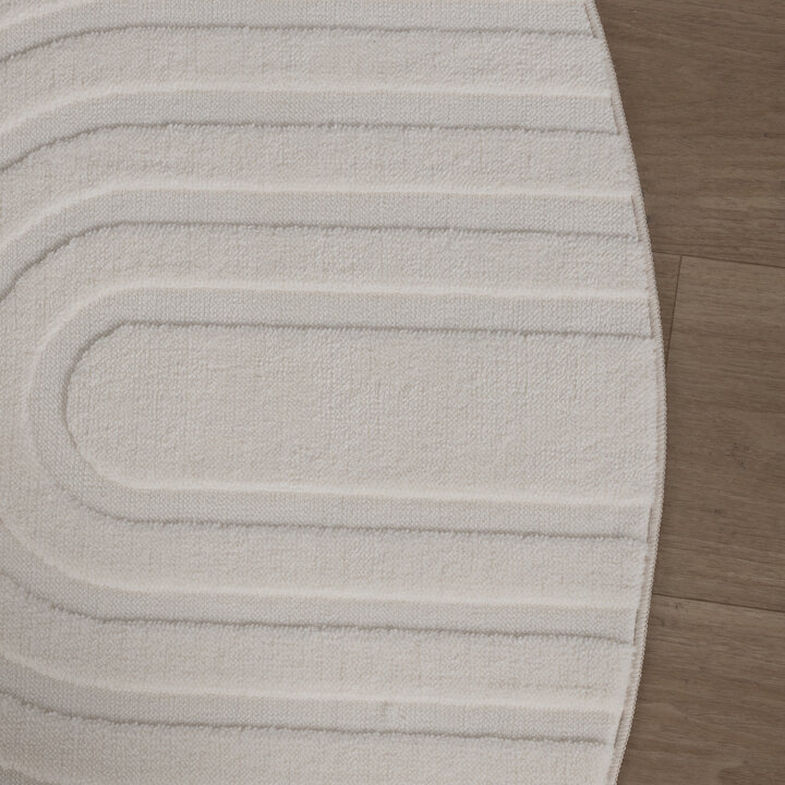 Rond Scandinavisch vloerkleed - Charm Curves Wit - 4