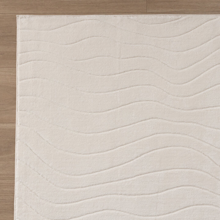 Scandinavisch vloerkleed - Charm Waves Wit - 3