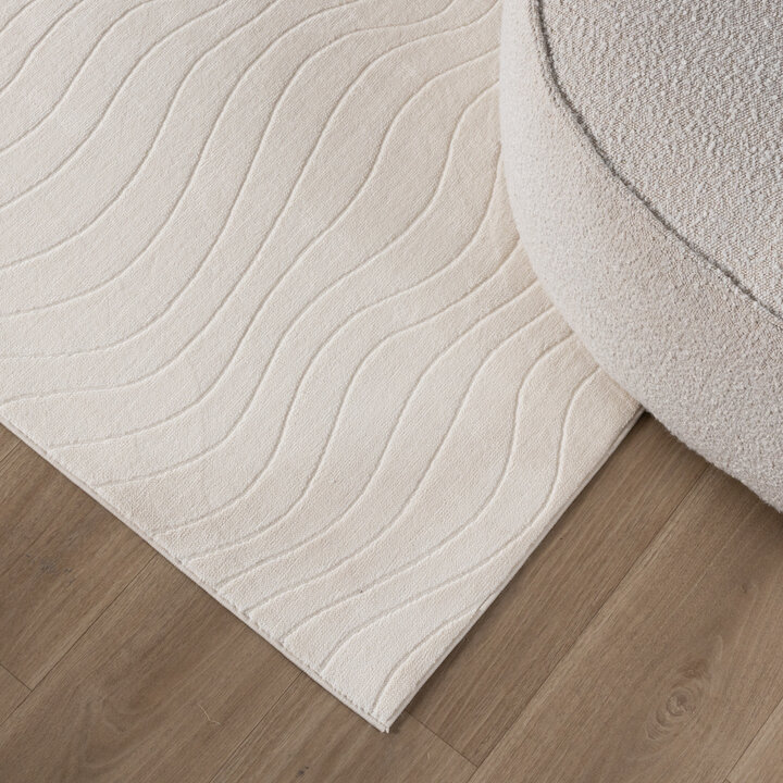 Scandinavisch vloerkleed - Charm Waves Wit - 6