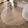 Rond Scandinavisch vloerkleed - Charm Curves Beige - thumbnail