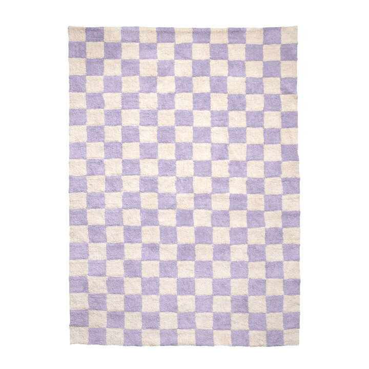 Retro vloerkleed - Gambit Lila/Wit - 1