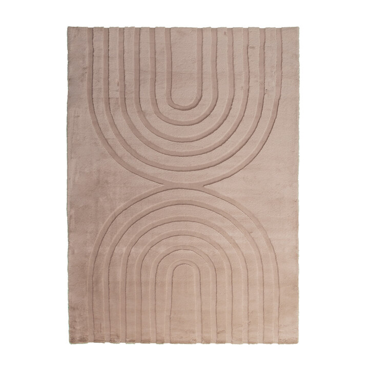 Zacht hoogpolig vloerkleed - Carvy Arches Taupe - 1