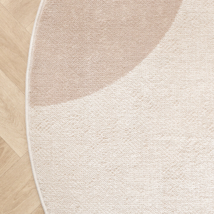 Rond Japandi vloerkleed - Aurora Shapes Beige - 4