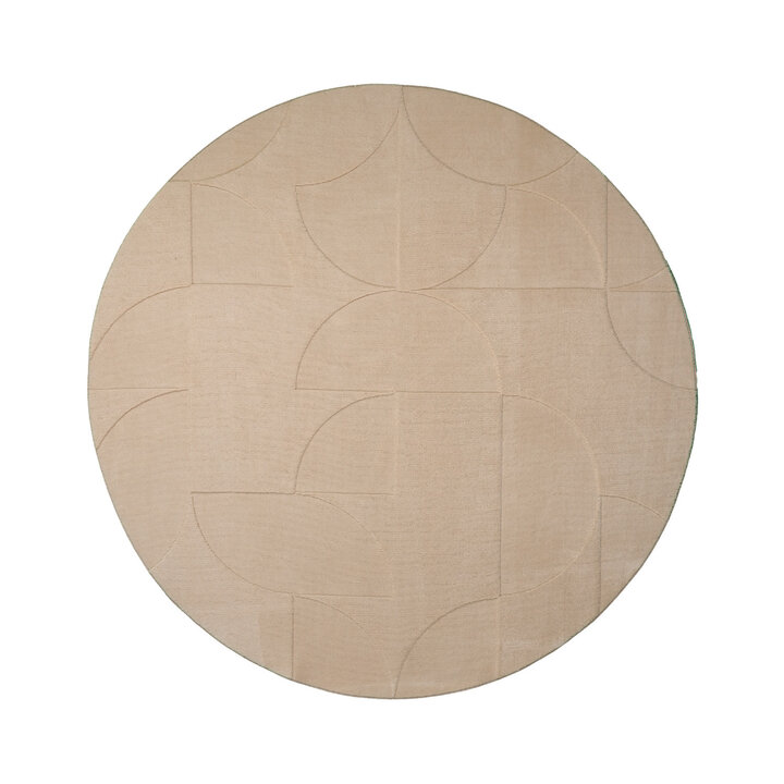 Rond Scandinavisch vloerkleed - Charm Circles Beige - 1