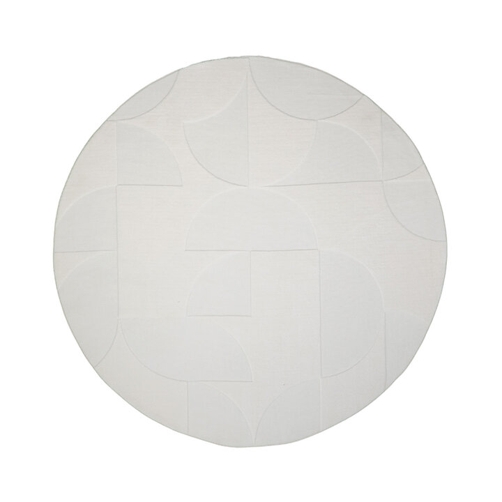 Rond Scandinavisch vloerkleed - Charm Circles Wit - 1