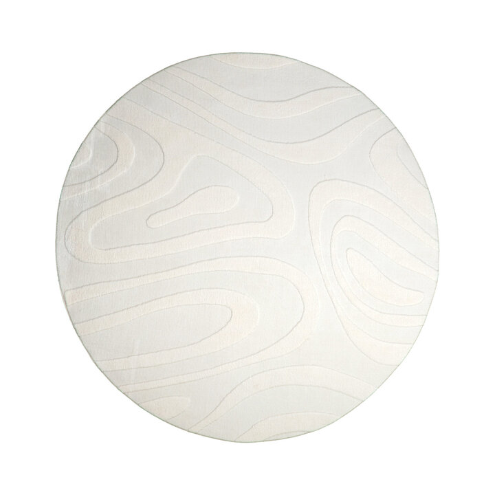 Rond Scandinavisch vloerkleed - Charm Shapes Wit - 1
