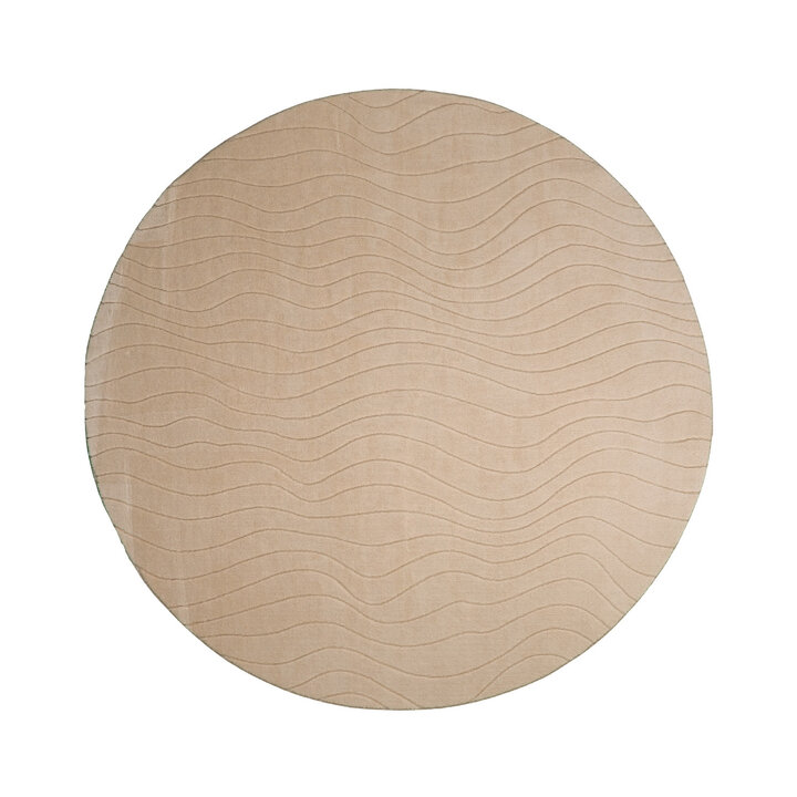 Rond Scandinavisch vloerkleed - Charm Waves Beige - 1