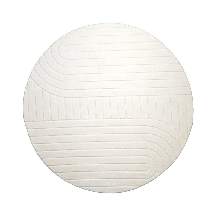 Rond Scandinavisch vloerkleed - Charm Arches Wit - 1
