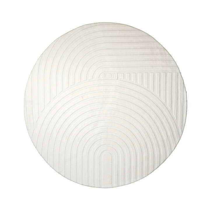 Rond Scandinavisch vloerkleed - Charm Curves Wit - 1