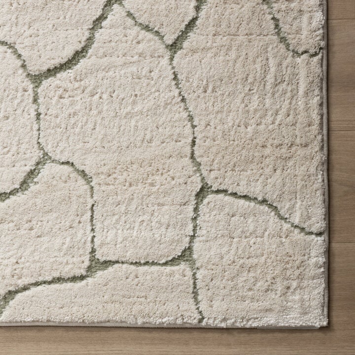 Scandinavisch vloerkleed - Yune Stone Creme/Groen - 4