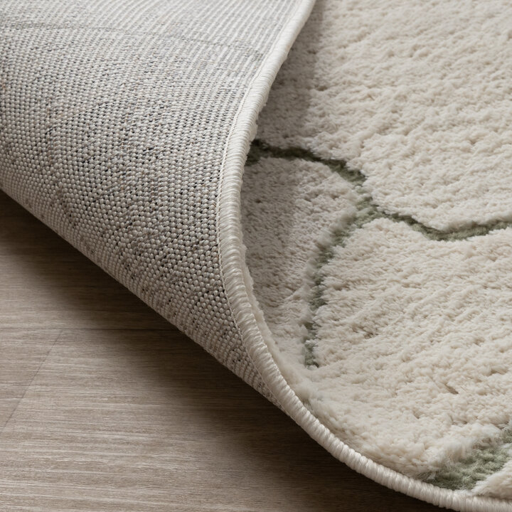 Scandinavisch vloerkleed - Yune Stone Creme/Groen - 6