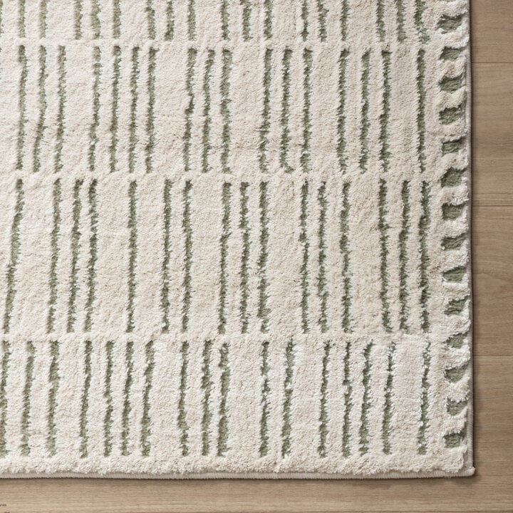 Scandinavisch vloerkleed - Yune Lines Creme/Groen - 4