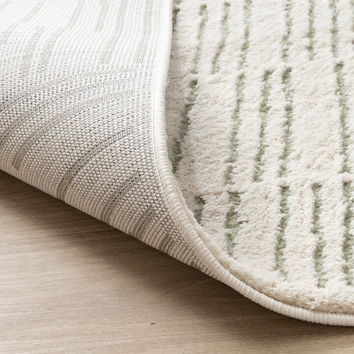 Scandinavisch vloerkleed - Yune Lines Creme/Groen - 6