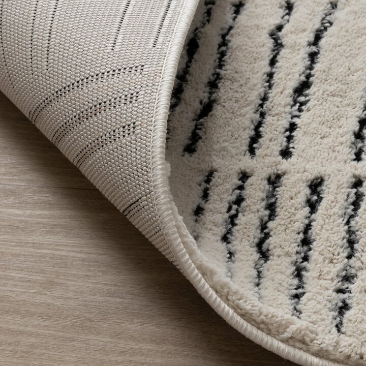Scandinavisch vloerkleed - Yune Lines Creme/Zwart - 6