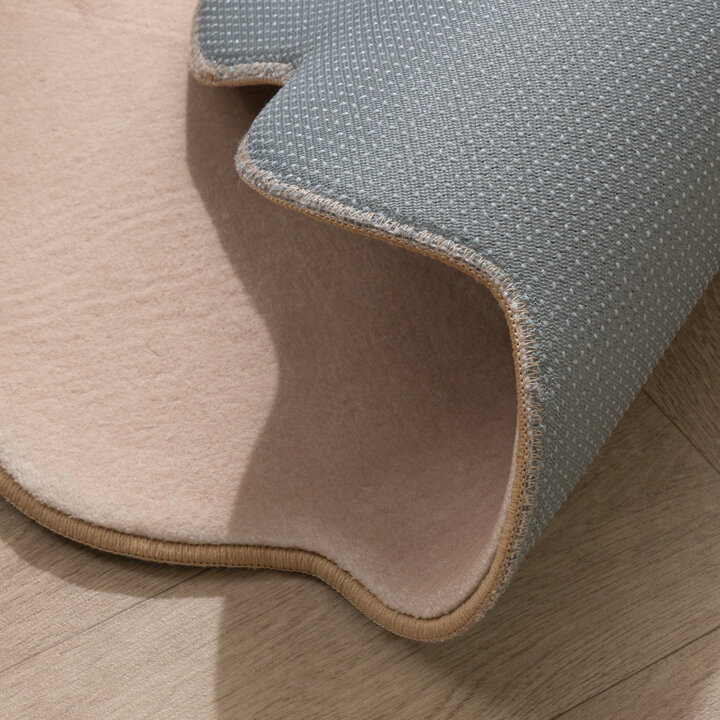 Rond wasbaar vloerkleed - Cloudy Stippen Beige - 7