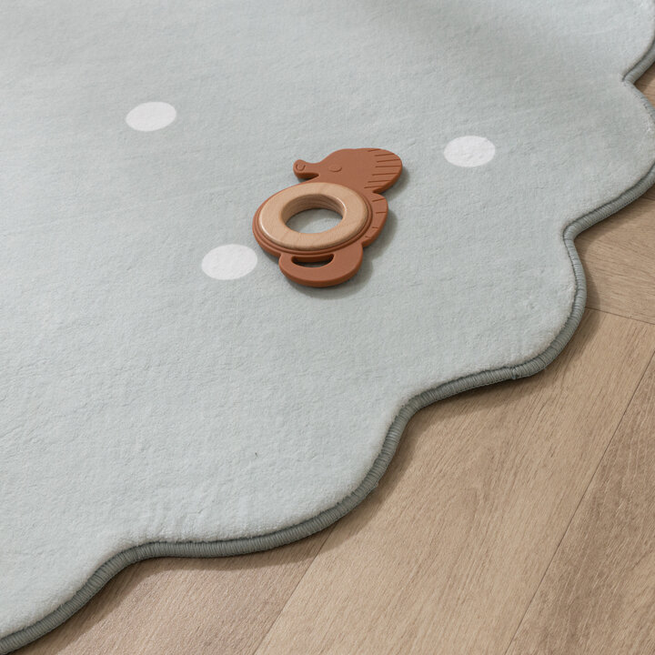 Rond wasbaar vloerkleed - Cloudy Stippen Mint - 6