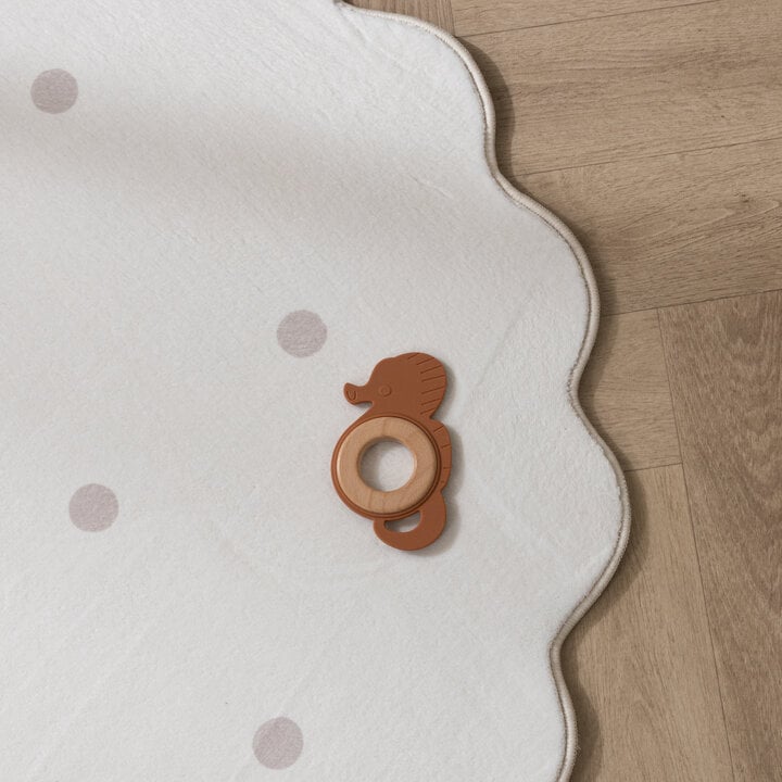 Rond wasbaar vloerkleed - Cloudy Stippen Wit - 4