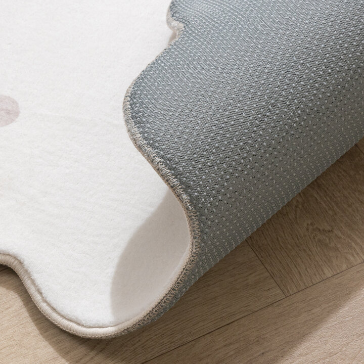 Rond wasbaar vloerkleed - Cloudy Stippen Wit - 6