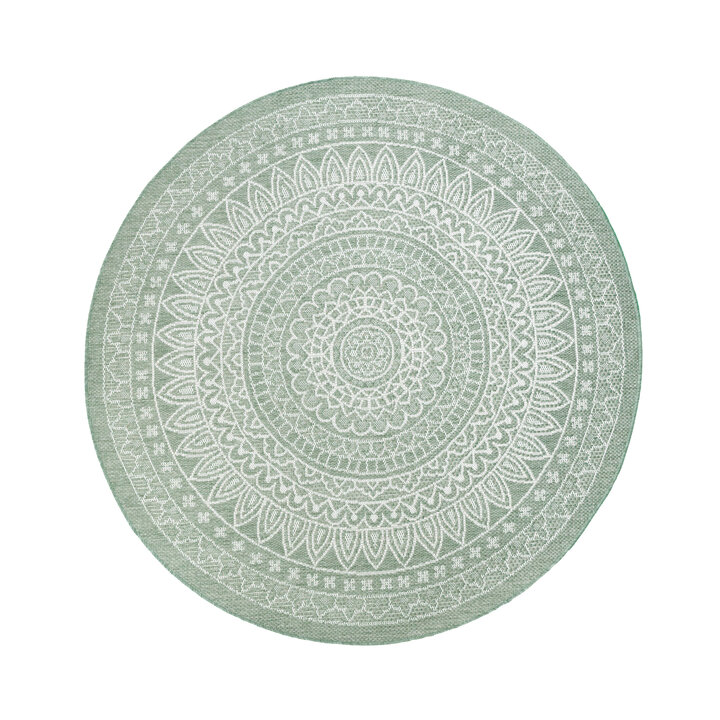 Rond buitenkleed - Summer Azteca Groen - 1