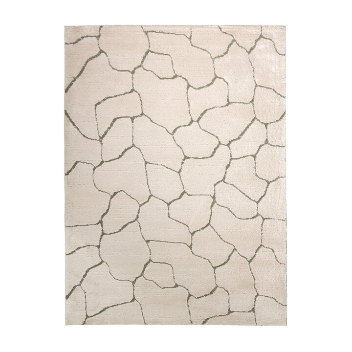 Scandinavisch vloerkleed - Yune Stone Creme/Groen - 1