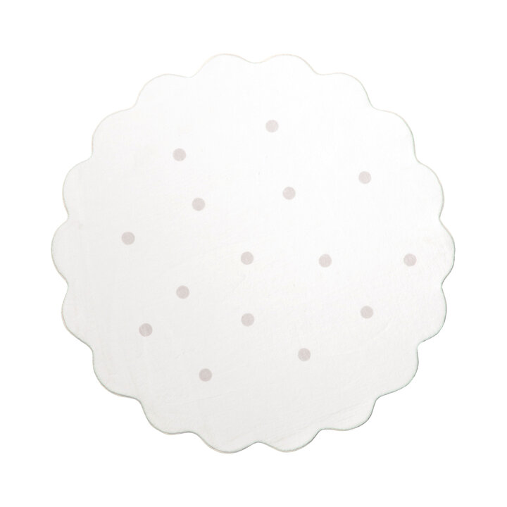 Rond wasbaar vloerkleed - Cloudy Stippen Wit - 1