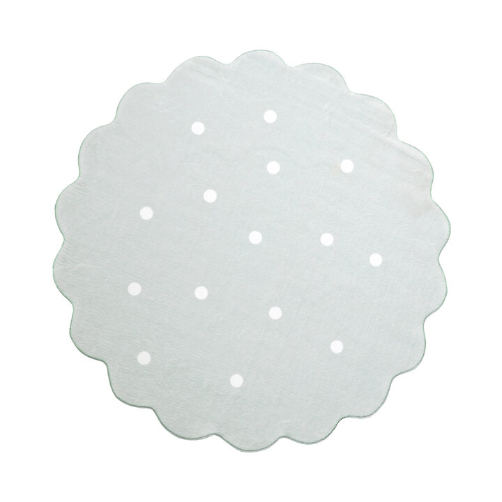 Rond wasbaar vloerkleed - Cloudy Stippen Mint - 1