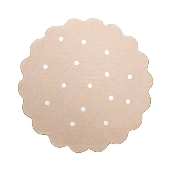 Rond wasbaar vloerkleed - Cloudy Stippen Beige - 1