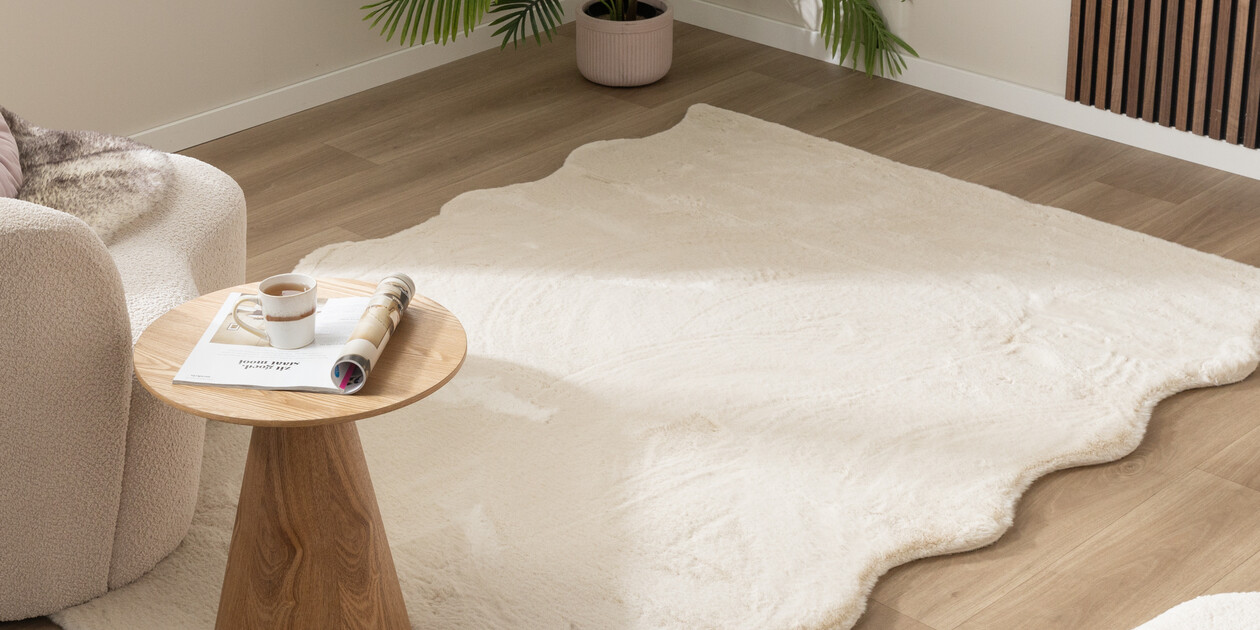 Hoogpolig Vloerkleed 270 x 350 cm Zacht en Pluizig Superzacht, Vacht Imitatiebont Shaggy Wollig Wasbaar en Antislip Voor Bankvloer Kinderkamer, kameel