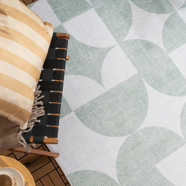 Abstract buitenkleed - Groovy Tiles Groen  - 2