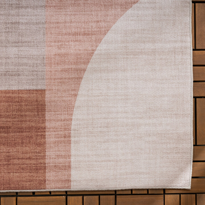 Abstract buitenkleed - Groovy Shapes Creme/Terra  - 4