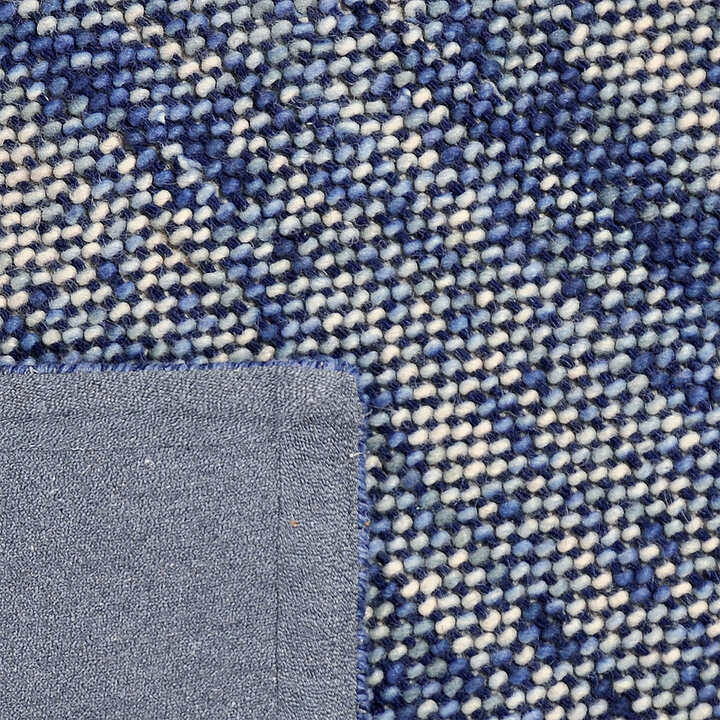 Wollen vloerkleed - Lucien Blauw/Wit - 3