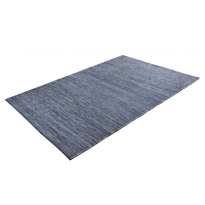 Dubbelzijdig wollen kleed - Toulon Blauw/Wit - 1