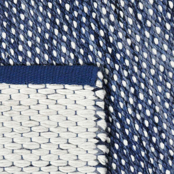 Dubbelzijdig wollen kleed - Toulon Blauw/Wit - 3