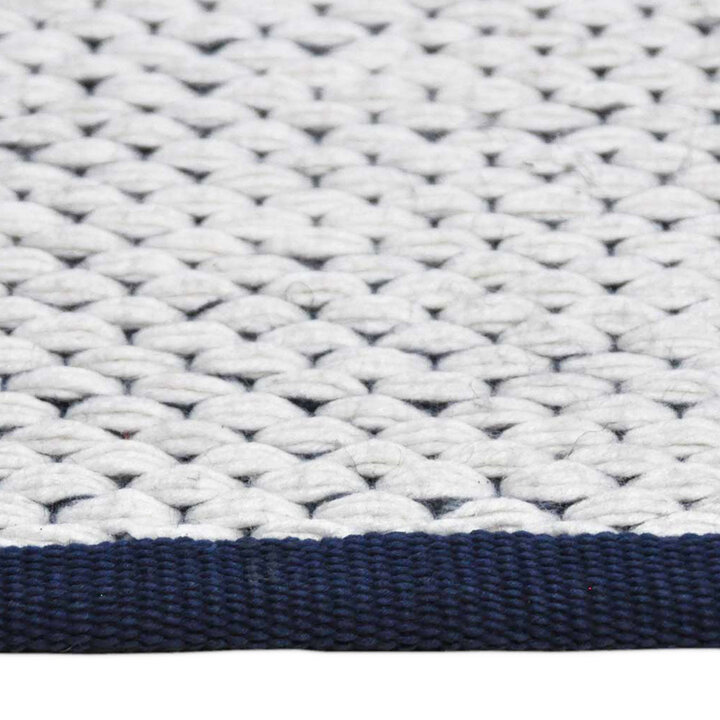Dubbelzijdig wollen kleed - Toulon Blauw/Wit - 4