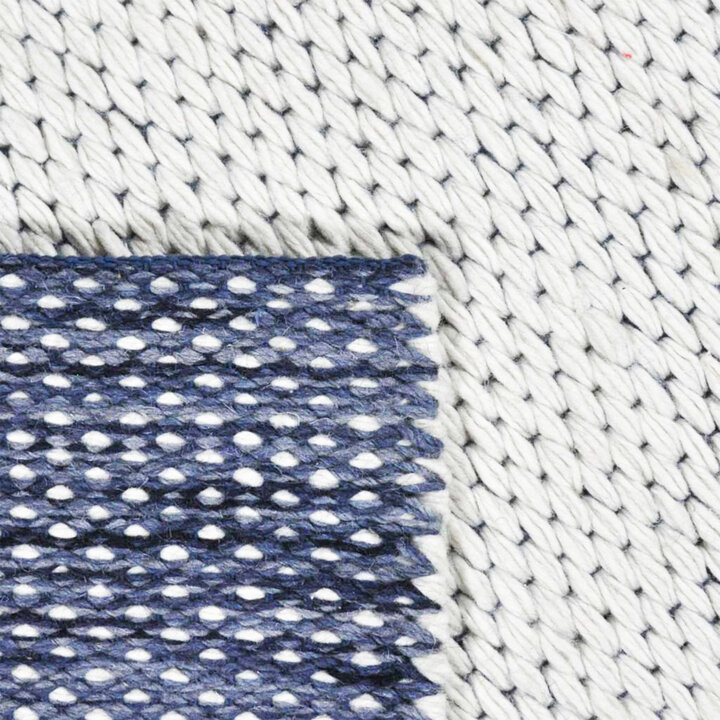 Dubbelzijdig wollen kleed - Toulon Blauw/Wit - 5
