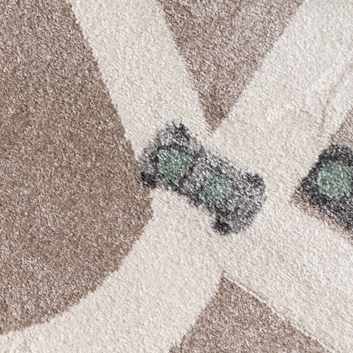 Kinderkamer vloerkleed - Bowie Autoweg Taupe - 3