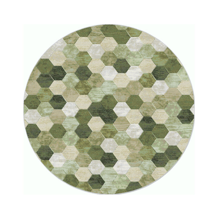 Rond modern vloerkleed - Amado Groen 6444 - 2