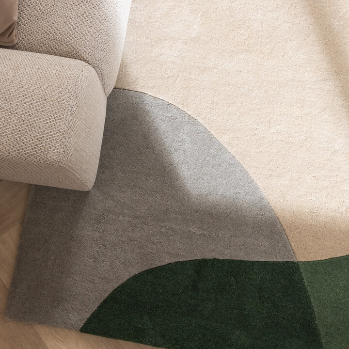 Wollen abstract vloerkleed - Clarice Olijfgroen/Mint  - 2