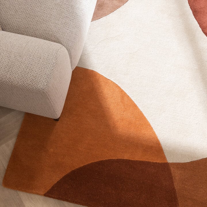 Wollen abstract vloerkleed - Clarice Terracotta  - 2