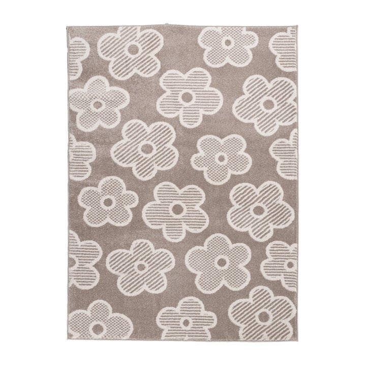 Kinderkamer vloerkleed - Bowie Bloem Taupe - 1