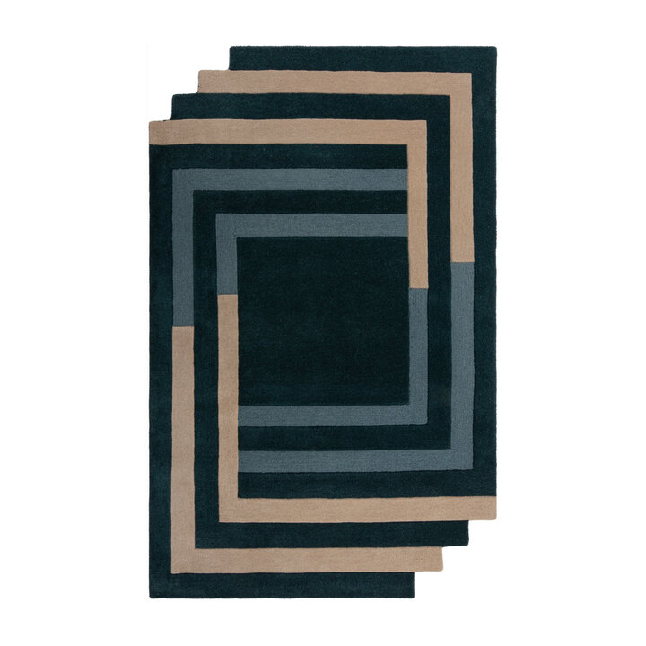 Geometrisch vloerkleed - Labyrinto Blauw  - 1