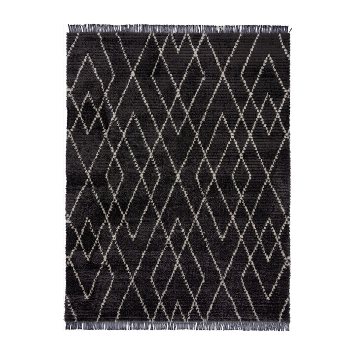 Berber vloerkleed - Aisho Zizag Zwart - 1
