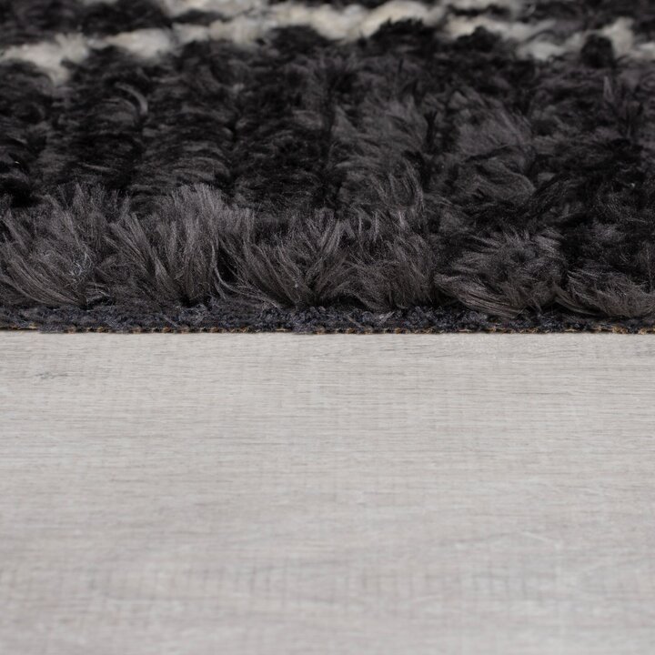 Berber vloerkleed - Aisho Zizag Zwart - 3