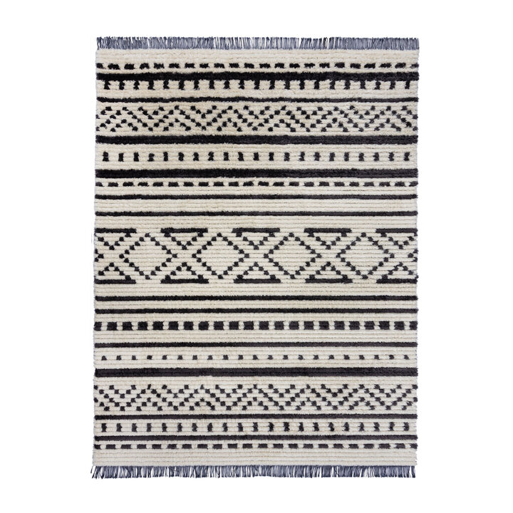 Aztec vloerkleed - Sabro Zwart/Wit  - 1