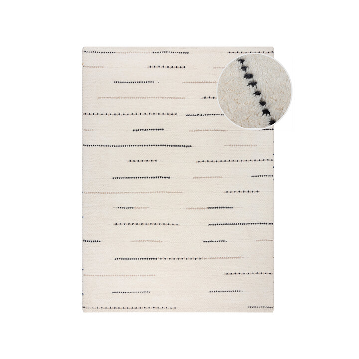 Japandi vloerkleed - Dotto Lines Wit - 1