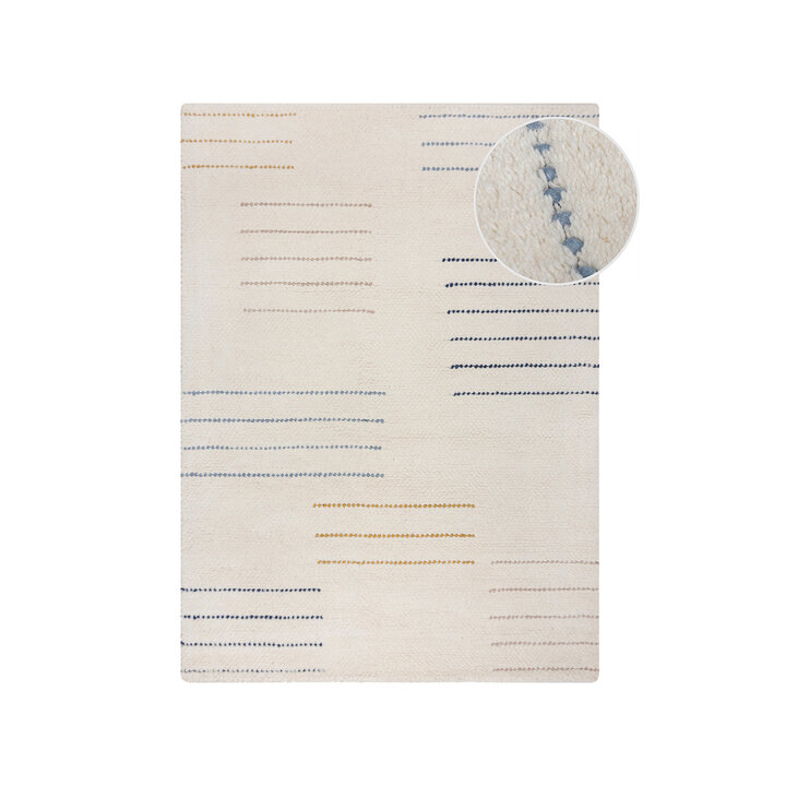 Japandi vloerkleed - Dotto Geo Wit - 1