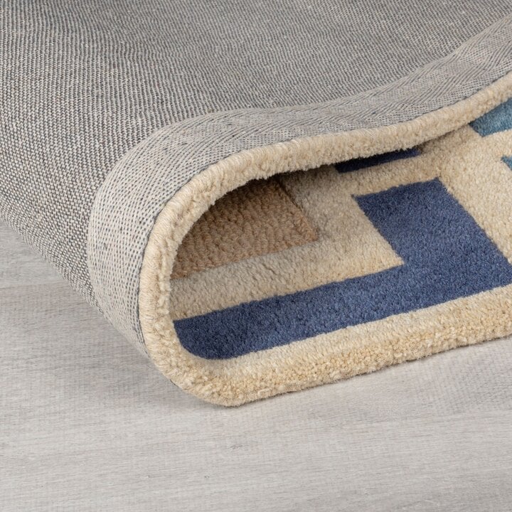 Retro vloerkleed - Ryano Blokken Blauw/Multicolor  - 4