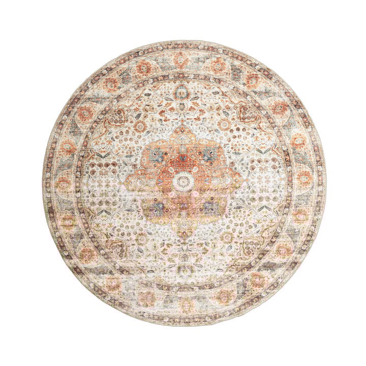 Rond binnen- en buitenkleed - Kairo Medaillon Creme/Meerkleurig - 1
