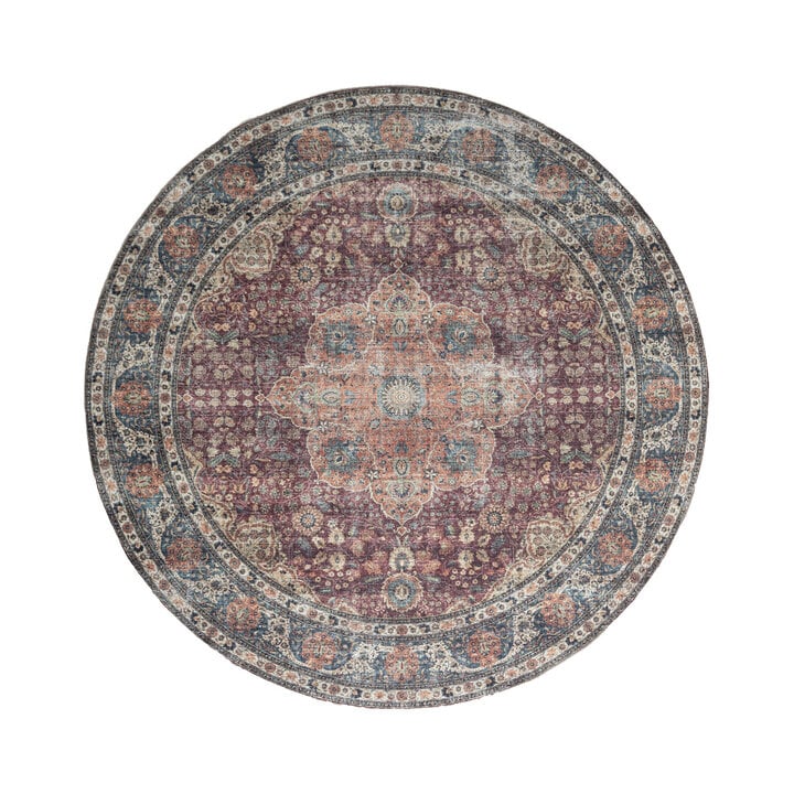 Rond binnen- en buitenkleed - Kairo Medaillon Bordeauxrood - 1